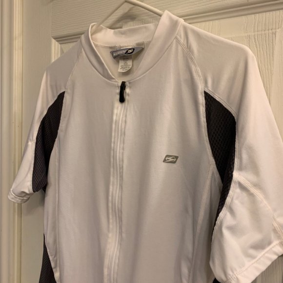 SUGOI Cycling Shirt White Grey With Pockets Compression Full Zip Men’s Size XL - Picture 2 of 8